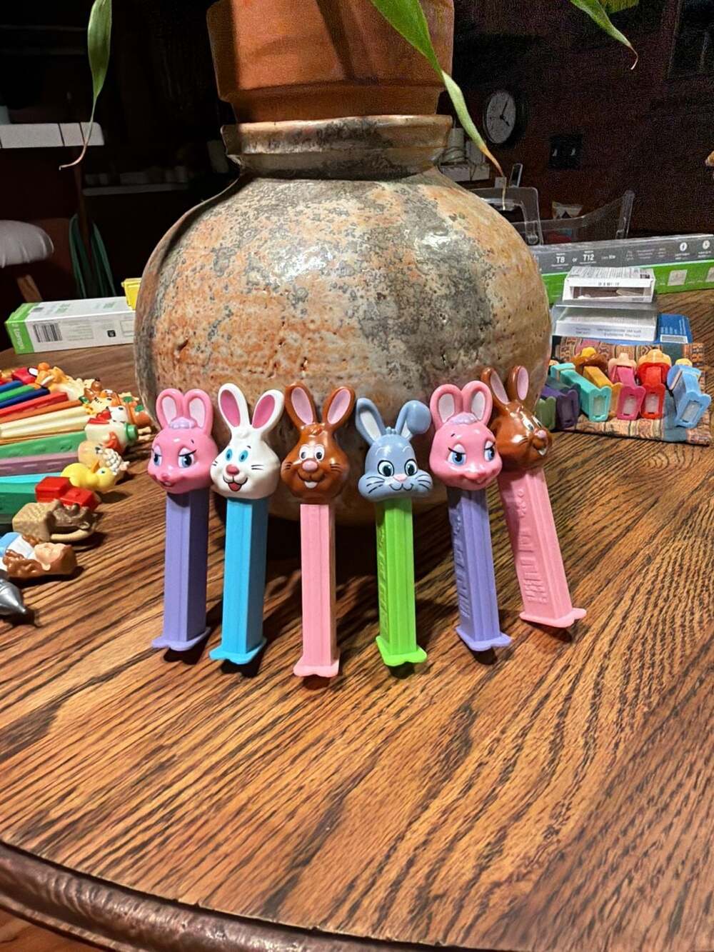Lot of 6 Vintage Easter Bunny Pez Dispensers